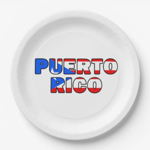 Puerto Rico Paper Plate