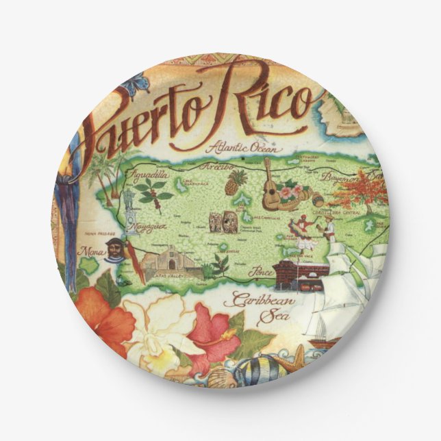 Puerto Rico Paper Plates (Front)
