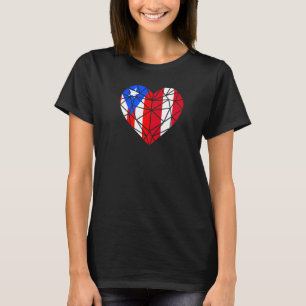 Puerto Rico Peru Flag Boricua Heart Brotherhood PR T-Shirt
