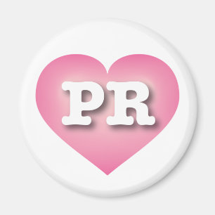Puerto Rico Pink Fade Heart - Big Love Magnet