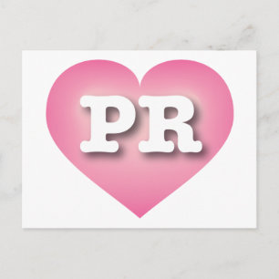 Puerto Rico Pink Fade Heart - I love PR Postcard
