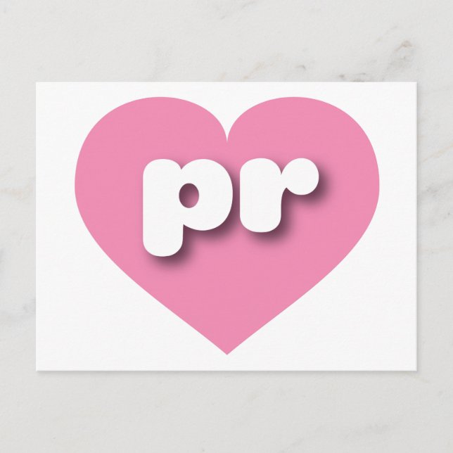 Puerto Rico Pink Heart - I love pr Postcard (Front)