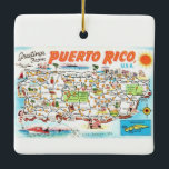 Puerto Rico Postcard Ceramic Ornament<br><div class="desc">Colourful,  wonderful Puerto Rico ornament for your Christmas tree or just hang all year!</div>