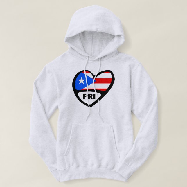 Puerto Rico PRI Heart Flag Hoodie (Design Front)