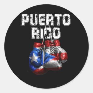 Puerto Rico Pride - Vintage Boxing Gloves Classic Round Sticker