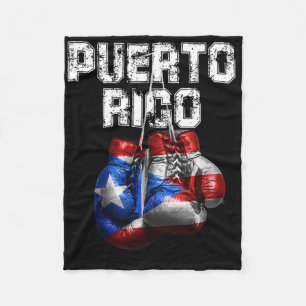 Puerto Rico Pride - Vintage Boxing Gloves Fleece Blanket
