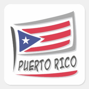 Puerto Rico  Pride X Flag Square Sticker