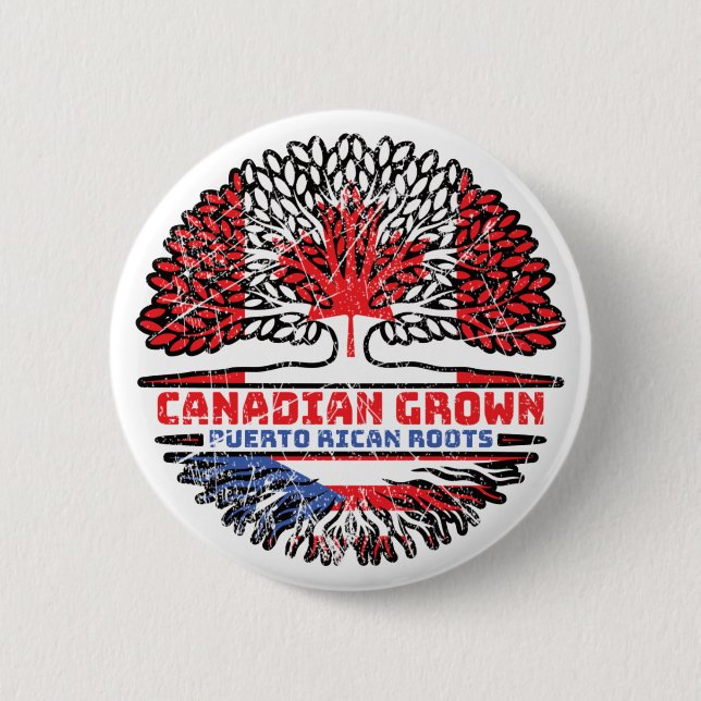 Puerto Rico Puerto Rican Canadian Canada Roots 6 Cm Round Badge (Front)