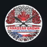 Puerto Rico Puerto Rican Canadian Canada Roots Round Clock<br><div class="desc">Show pride and love in your Canadian and Puerto Rican heritage,  roots or identity. Your nationality is binational or one of your parents is from Canada and Puerto Rico? Tree Shaped design for anyone who embrace their roots.</div>
