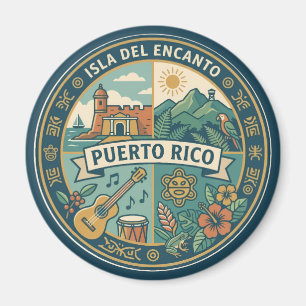 Puerto Rico Puerto Rican Culture Illustration Magnet