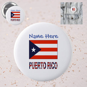 Puerto Rico Puerto Rican Flag Blue Personalisation 6 Cm Round Badge