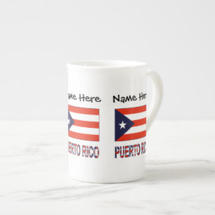 Puerto Rico Puerto Rican Flag Blue Personalisation Bone China Mug
