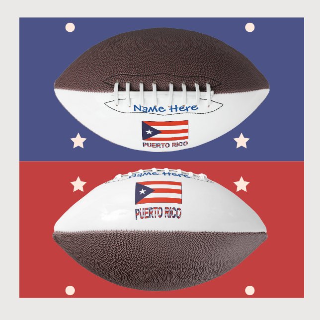Puerto Rico Puerto Rican Flag Blue Personalisation Football (Creator Uploaded)