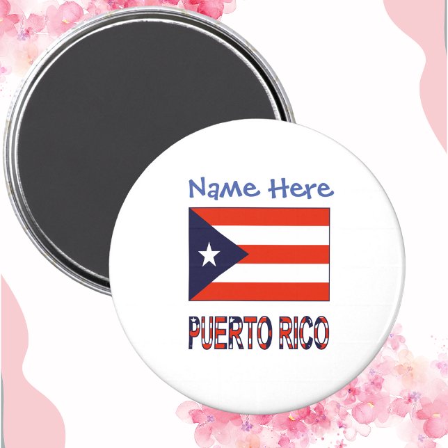 Puerto Rico Puerto Rican Flag Blue Personalisation Magnet (Creator Uploaded)