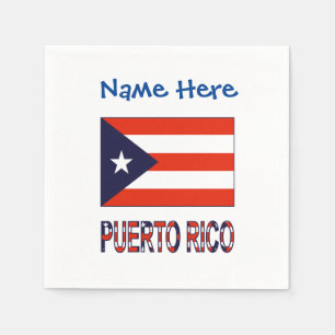 Puerto Rico Puerto Rican Flag Blue Personalisation Napkin