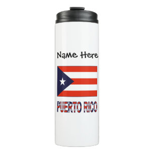 Puerto Rico Puerto Rican Flag Blue Personalisation Thermal Tumbler