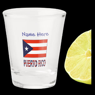 Puerto Rico Puerto Rican Flag Blue Personalised  Shot Glass