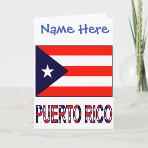 Puerto Rico Puerto Rican Flag Blue Personalization Card