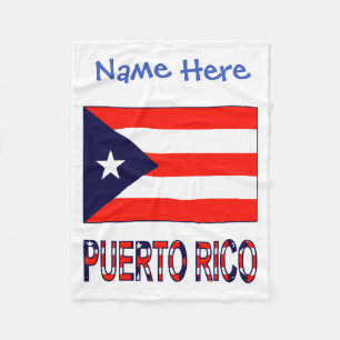 Puerto Rico Puerto Rican Flag Blue Personalization Fleece Blanket