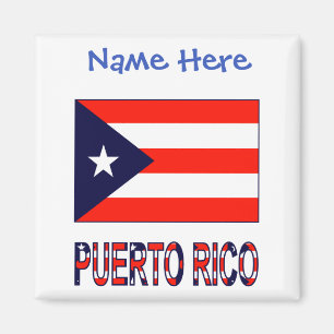 Puerto Rico Puerto Rican Flag Blue Personalization Magnet