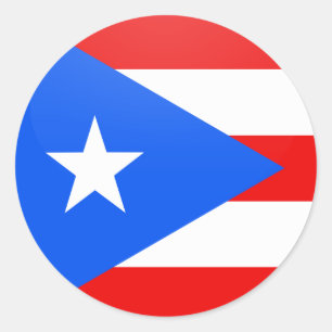 Puerto Rico quality Flag Circle Classic Round Sticker