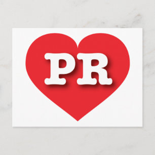 Puerto Rico Red Heart - I love PR Postcard