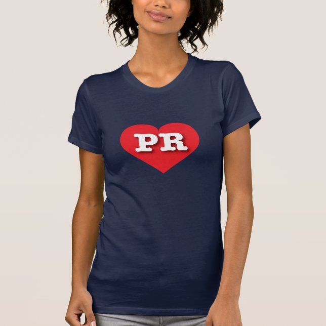 Puerto Rico Red Heart - I love PR T-Shirt (Front)