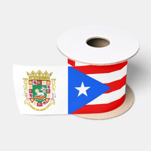 Puerto Rico Ribbon, Emblem, Puerto Rican Flag Satin Ribbon
