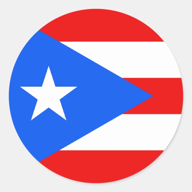 Puerto Rico/Rican Flag. United States, USA, U.S.A. Classic Round Sticker (Front)