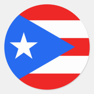 Puerto Rico/Rican Flag. United States, USA, U.S.A. Classic Round Sticker