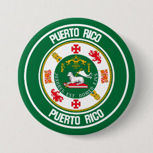 Puerto Rico Round Emblem 7.5 Cm Round Badge