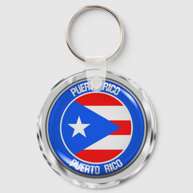 Puerto Rico Round Emblem Key Ring (Front)