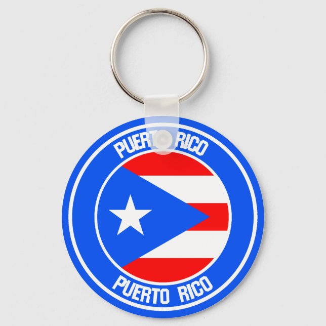 Puerto Rico Round Emblem Key Ring (Front)
