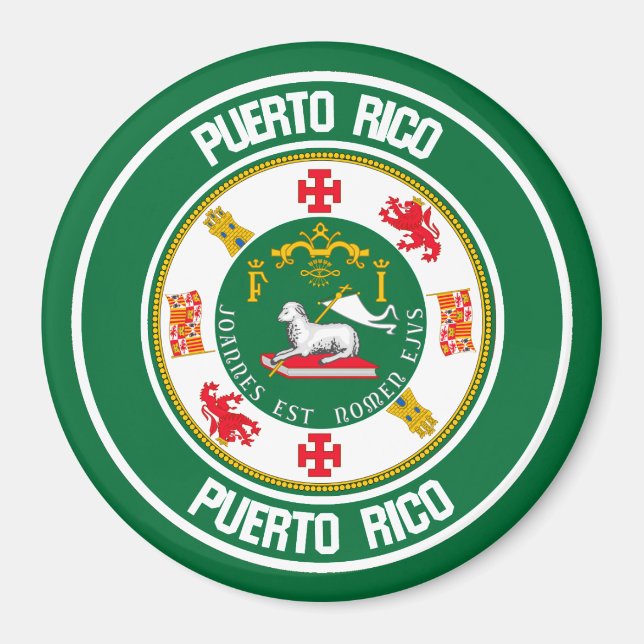 Puerto Rico Round Emblem Magnet (Front)