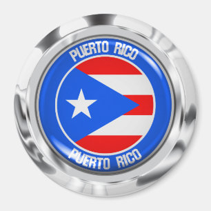 Puerto Rico Round Emblem Magnet