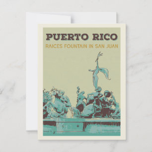 Puerto Rico, San Juan, Raíces Fountain Postcard