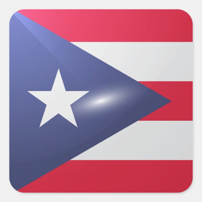 Puerto Rico square glossy flag Sticker (Front)