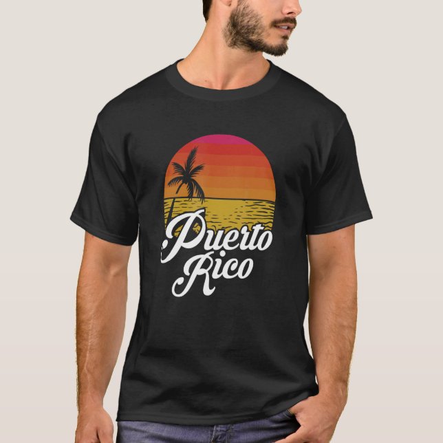 Puerto Rico Sunset Island Tropical Beach Summer Va T-Shirt (Front)