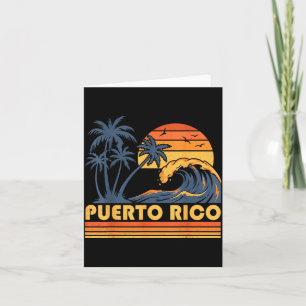 Puerto rico sunset retro vintage beach vacation card