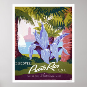 Puerto Rico Tourism 1940 WPA Poster