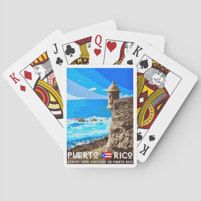 Puerto Rico Travel  Postcard Playing Cards (Back)