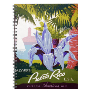 Puerto Rico U.S.A., WPA Tourism and parks poster Spiral Notebook