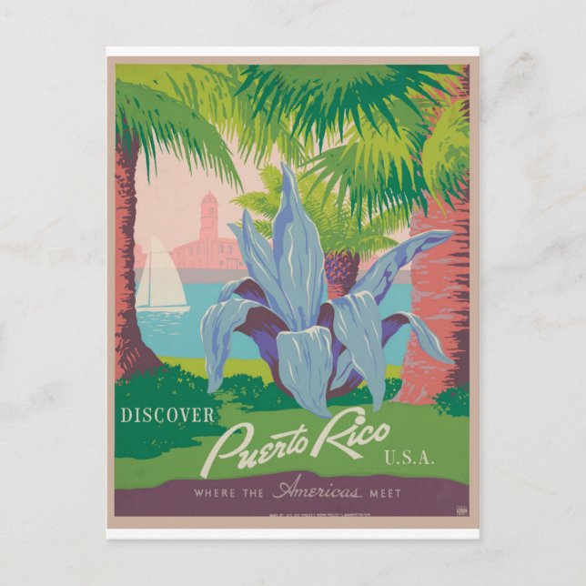 Puerto Rico USA Vintage Travel Postcard (Front)