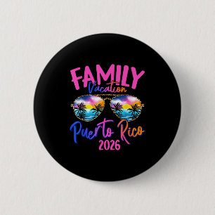 Puerto Rico Vacation 2026 Souvenir Matching Family 6 Cm Round Badge