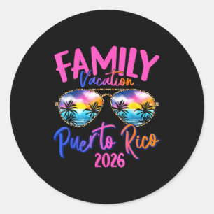 Puerto Rico Vacation 2026 Souvenir Matching Family Classic Round Sticker