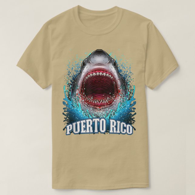 Puerto Rico Vacation Great White Shark Beach Trip  T-Shirt (Design Front)