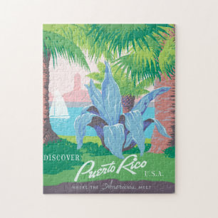 Puerto Rico Vintage Art Cool Historical Photos Tra Jigsaw Puzzle