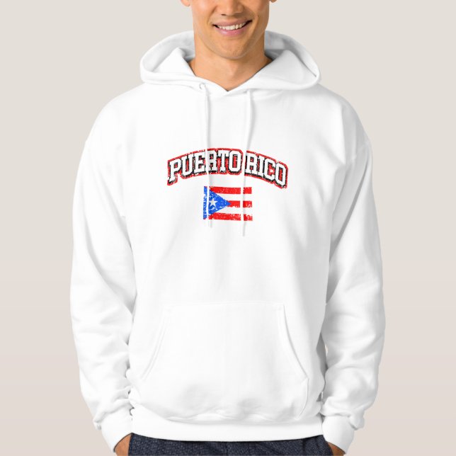 Puerto Rico Vintage Flag Hoodie (Front)