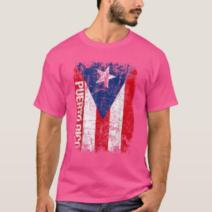 PUERTO RICO Vintage Flag White Grey Heather PUERTO T-Shirt