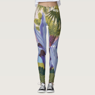 Puerto Rico Vintage Illustration Leggings